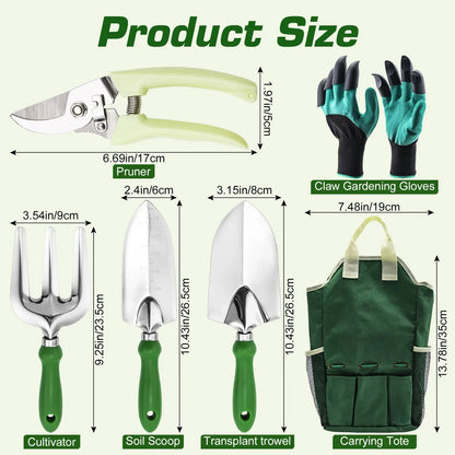 Gardening Tool Set W/ Gloves & Tote